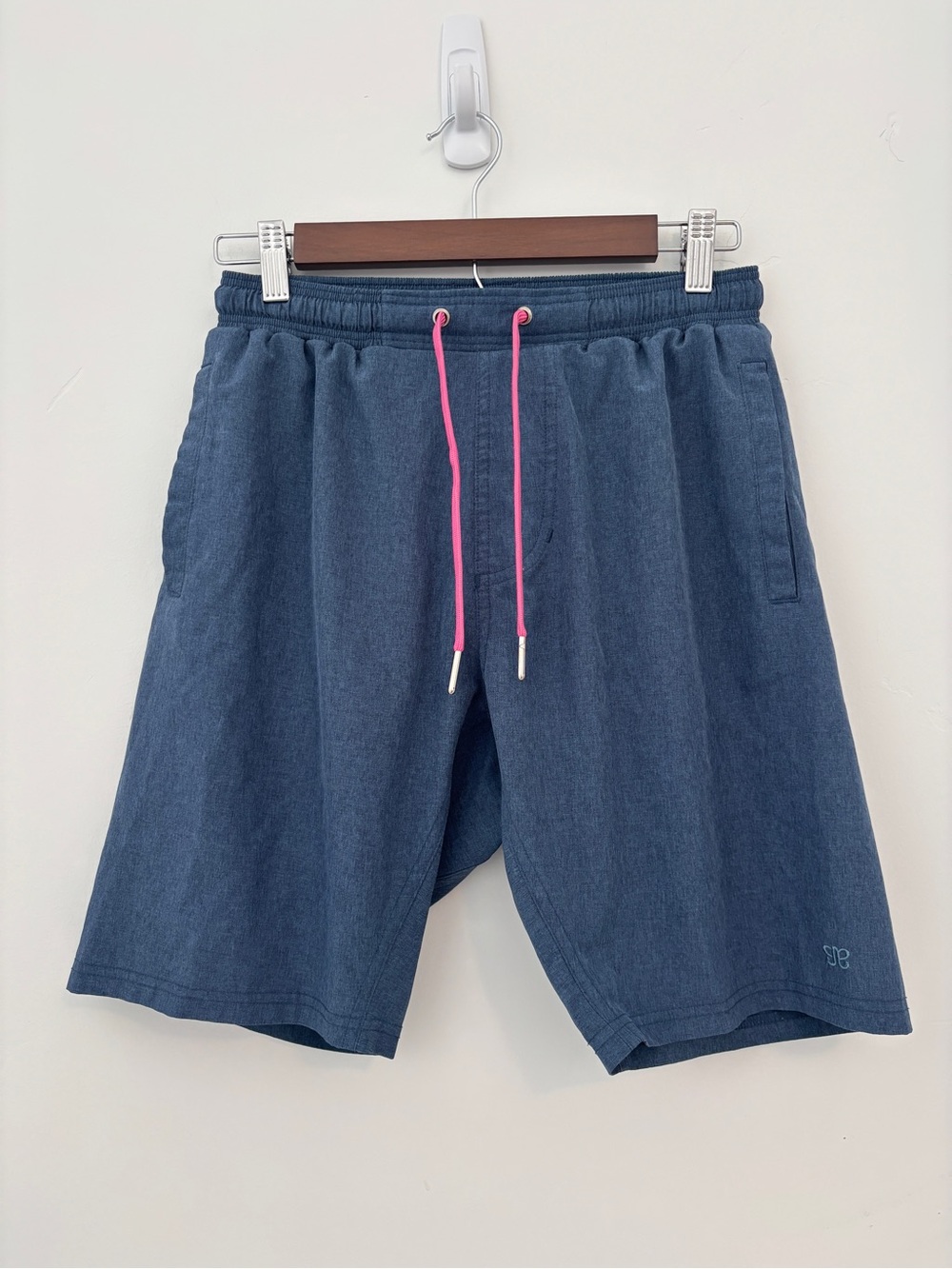 Albion Men's Navy Athletic Shorts with Pink Drawcord